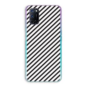 CaseCompany Strepen zwart-wit: Oppo A92 Transparant Hoesje