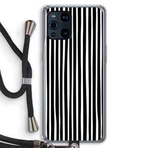 CaseCompany Stripes: Oppo Find X3 Transparant Hoesje met koord