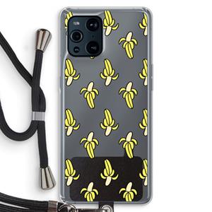 CaseCompany Bananas: Oppo Find X3 Transparant Hoesje met koord