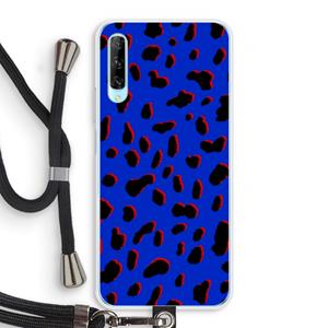 CaseCompany Blue Leopard: Huawei P Smart Pro Transparant Hoesje met koord