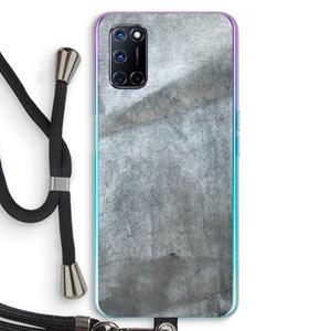 CaseCompany Grey Stone: Oppo A92 Transparant Hoesje met koord