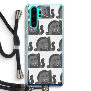 CaseCompany Cats: Huawei P30 Pro Transparant Hoesje met koord