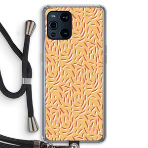 CaseCompany Camouflage: Oppo Find X3 Transparant Hoesje met koord