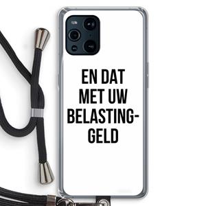 CaseCompany Belastinggeld: Oppo Find X3 Transparant Hoesje met koord