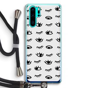 CaseCompany Eye pattern #2: Huawei P30 Pro Transparant Hoesje met koord