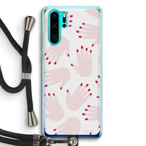 CaseCompany Hands pink: Huawei P30 Pro Transparant Hoesje met koord