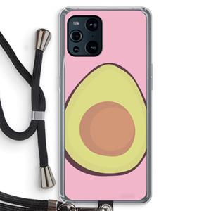 CaseCompany Avocado: Oppo Find X3 Transparant Hoesje met koord