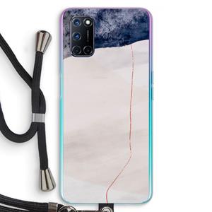 CaseCompany Stone White: Oppo A92 Transparant Hoesje met koord