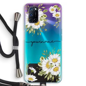 CaseCompany Daisies: Oppo A92 Transparant Hoesje met koord