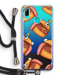 CaseCompany Hamburger: Huawei P Smart (2019) Transparant Hoesje met koord