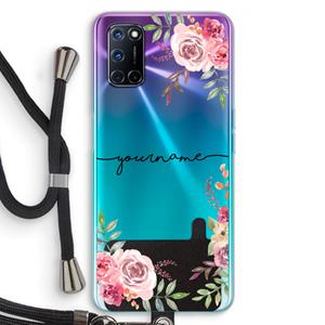 CaseCompany Rozen: Oppo A92 Transparant Hoesje met koord