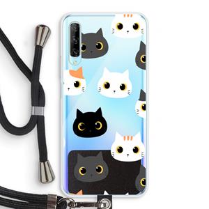 CaseCompany Katten: Huawei P Smart Pro Transparant Hoesje met koord