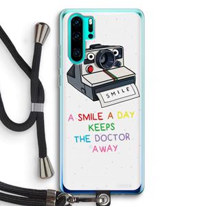 CaseCompany Smile: Huawei P30 Pro Transparant Hoesje met koord
