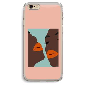 CaseCompany Orange lips: iPhone 6 Plus / 6S Plus Transparant Hoesje