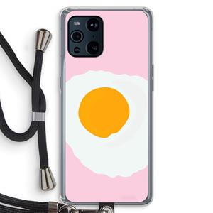 CaseCompany Sunny side up: Oppo Find X3 Transparant Hoesje met koord