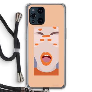 CaseCompany Surprise: Oppo Find X3 Transparant Hoesje met koord