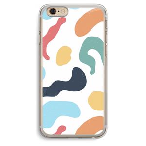 CaseCompany Memphis Shapes Blue: iPhone 6 Plus / 6S Plus Transparant Hoesje