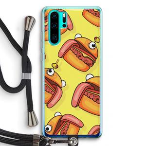 CaseCompany Hamburger: Huawei P30 Pro Transparant Hoesje met koord
