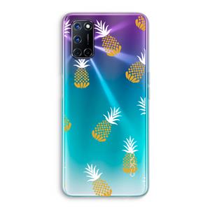 CaseCompany Ananasjes: Oppo A92 Transparant Hoesje