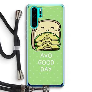 CaseCompany Avo Good Day: Huawei P30 Pro Transparant Hoesje met koord