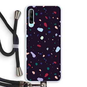 CaseCompany Dark Rounded Terrazzo: Huawei P Smart Pro Transparant Hoesje met koord