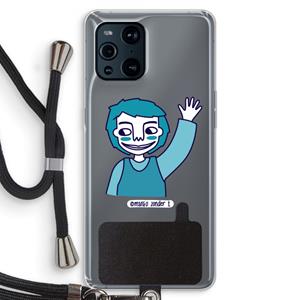 CaseCompany Zwaai: Oppo Find X3 Transparant Hoesje met koord