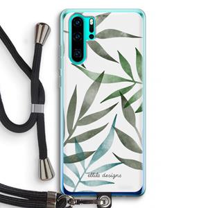 CaseCompany Tropical watercolor leaves: Huawei P30 Pro Transparant Hoesje met koord