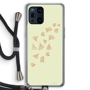 CaseCompany Falling Leaves: Oppo Find X3 Transparant Hoesje met koord
