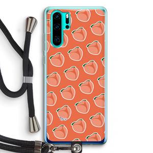 CaseCompany Just peachy: Huawei P30 Pro Transparant Hoesje met koord