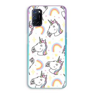 CaseCompany Rainbow Unicorn: Oppo A92 Transparant Hoesje