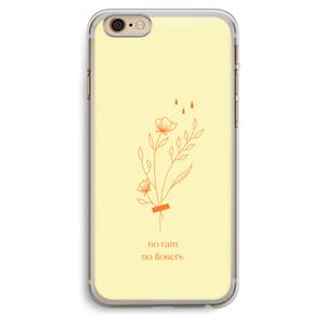 CaseCompany No rain no flowers: iPhone 6 Plus / 6S Plus Transparant Hoesje