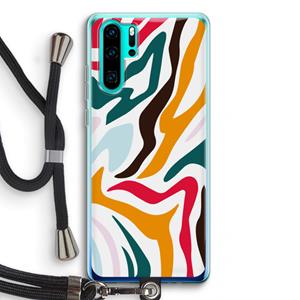 CaseCompany Colored Zebra: Huawei P30 Pro Transparant Hoesje met koord