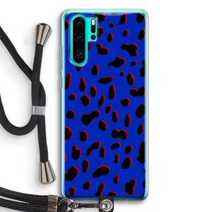 CaseCompany Blue Leopard: Huawei P30 Pro Transparant Hoesje met koord