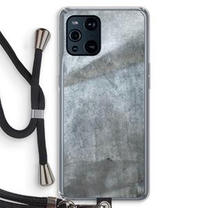 CaseCompany Grey Stone: Oppo Find X3 Transparant Hoesje met koord