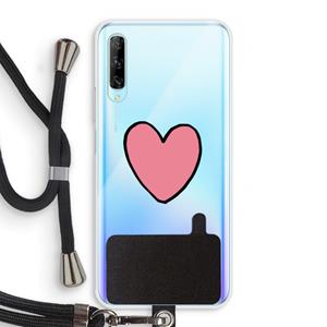 CaseCompany Hartje: Huawei P Smart Pro Transparant Hoesje met koord