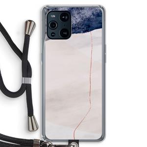 CaseCompany Stone White: Oppo Find X3 Transparant Hoesje met koord