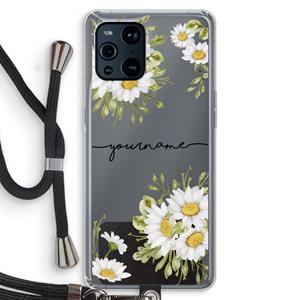 CaseCompany Daisies: Oppo Find X3 Transparant Hoesje met koord