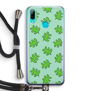 CaseCompany Groene blaadjes: Huawei P Smart (2019) Transparant Hoesje met koord