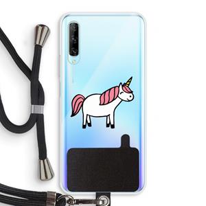 CaseCompany Eenhoorn: Huawei P Smart Pro Transparant Hoesje met koord