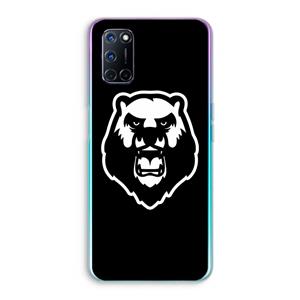 CaseCompany Angry Bear (black): Oppo A92 Transparant Hoesje