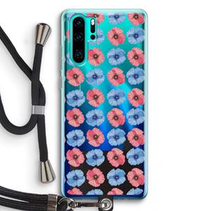 CaseCompany Klaproosjes: Huawei P30 Pro Transparant Hoesje met koord