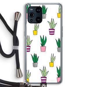 CaseCompany Sanseveria: Oppo Find X3 Pro Transparant Hoesje met koord