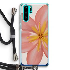 CaseCompany Pink Ellila Flower: Huawei P30 Pro Transparant Hoesje met koord