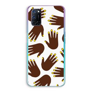 CaseCompany Hands dark: Oppo A92 Transparant Hoesje