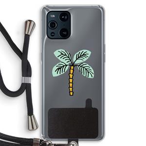 CaseCompany Palmboom: Oppo Find X3 Pro Transparant Hoesje met koord