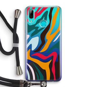 CaseCompany Colored Zebra: Huawei P Smart (2019) Transparant Hoesje met koord