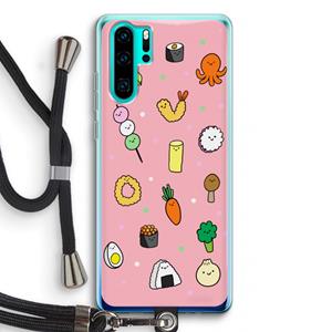 CaseCompany Happy bento friends: Huawei P30 Pro Transparant Hoesje met koord