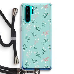 CaseCompany Small white flowers: Huawei P30 Pro Transparant Hoesje met koord