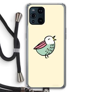 CaseCompany Birdy: Oppo Find X3 Pro Transparant Hoesje met koord