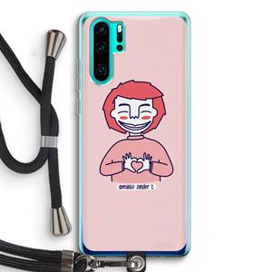 CaseCompany Hartje: Huawei P30 Pro Transparant Hoesje met koord